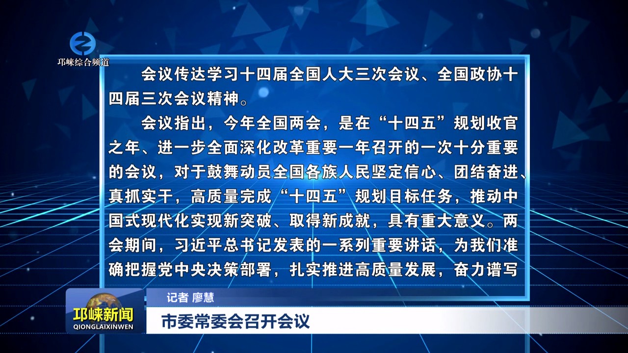 【20250314】市委常委会召开